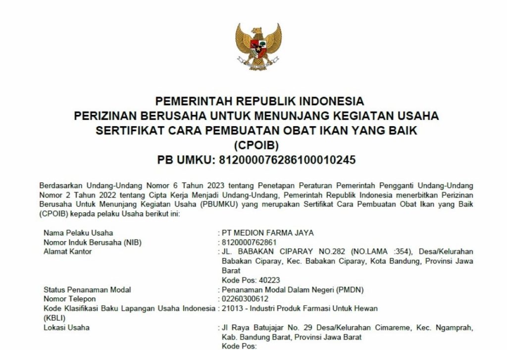 Sertifikasi CPOIB Obat Alami - Medion